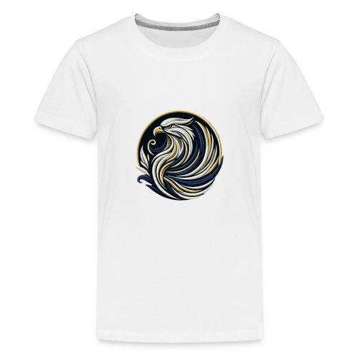 Eagle Swirl Embroidered Tee - Teenage Premium T-Shirt
