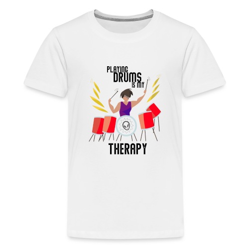 Playing drums is my therapy Schlagzeug - Teenager Premium T-Shirt