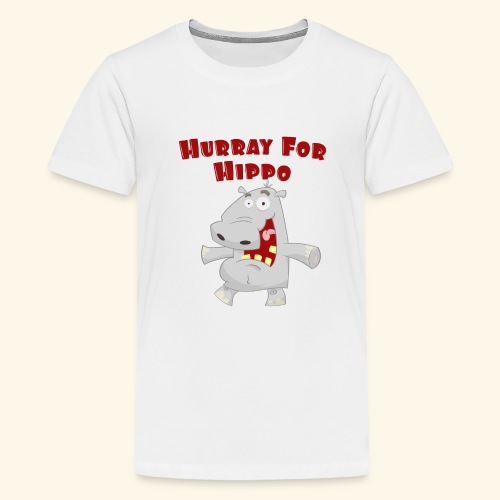 Toddlers & Kids Happy Hippo T Shirt - Teenage Premium T-Shirt