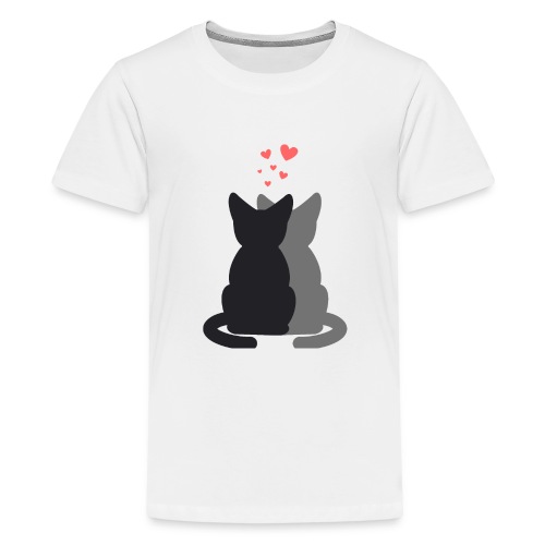 2 chats st valentin - T-shirt Premium Ado