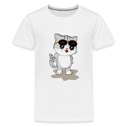 Chat gris lunette de soleil - T-shirt Premium Ado
