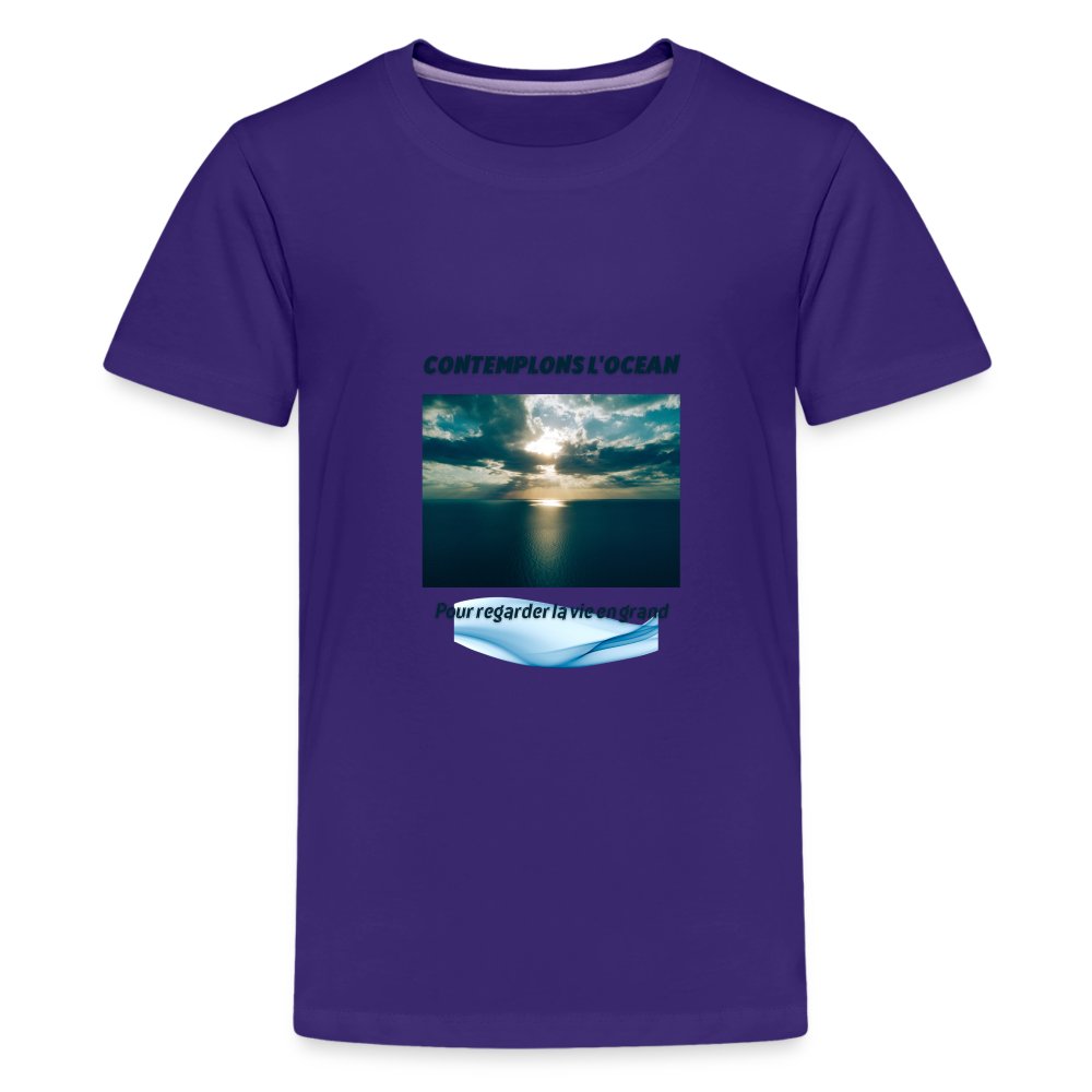Contemplons l’océan pour regarder la vie en grand – T-shirt Premium Ado violet