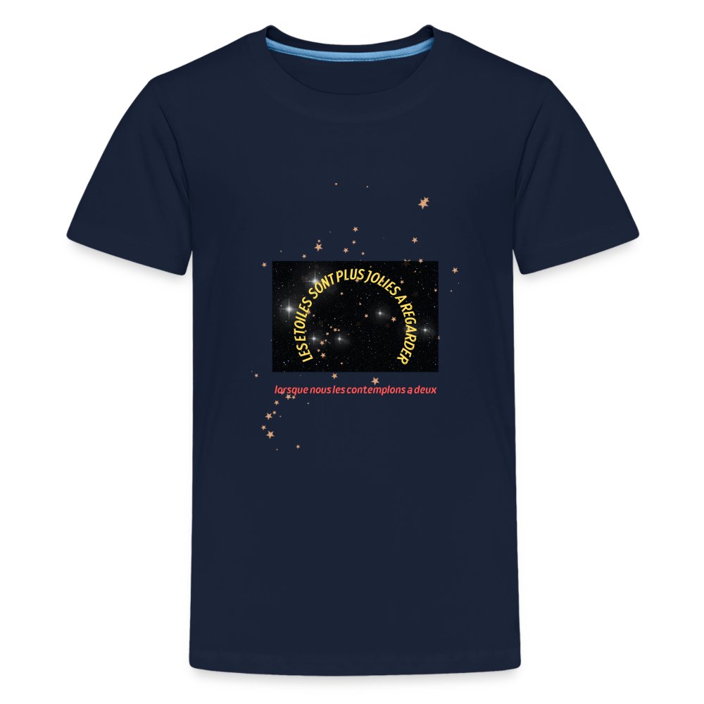 Les étoiles sont plus jolies à regarder… – T-shirt Premium Ado bleu marine