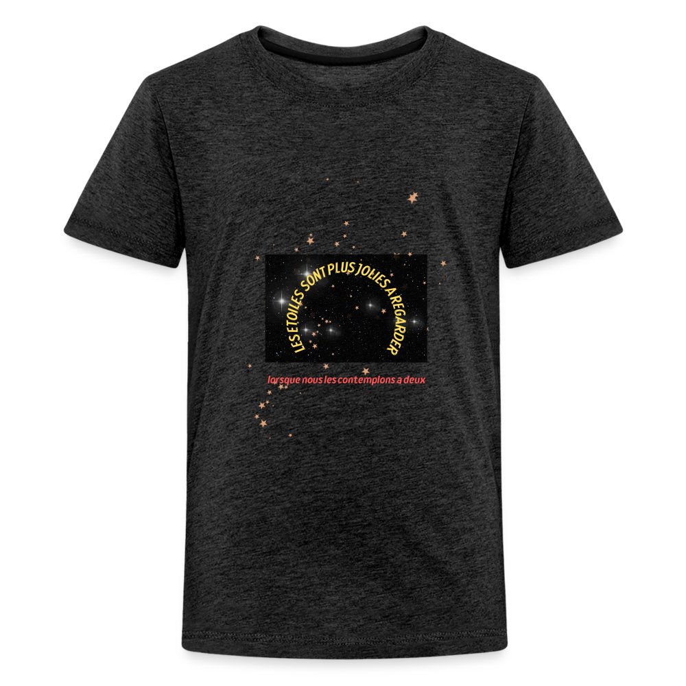 Les étoiles sont plus jolies à regarder… – T-shirt Premium Ado charbon