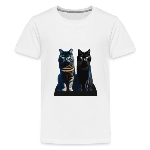 2 chats gris et noir - T-shirt Premium Ado