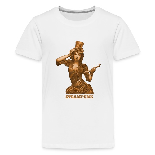 Steampunk Frau Zylinder - Teenager Premium T-Shirt