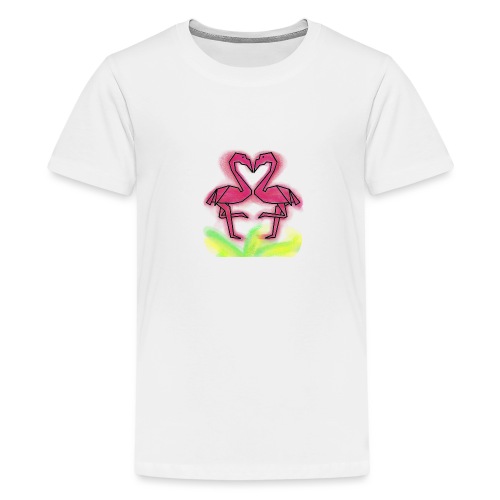 Flamingopaar im Liebesglück - Teenager Premium T-Shirt