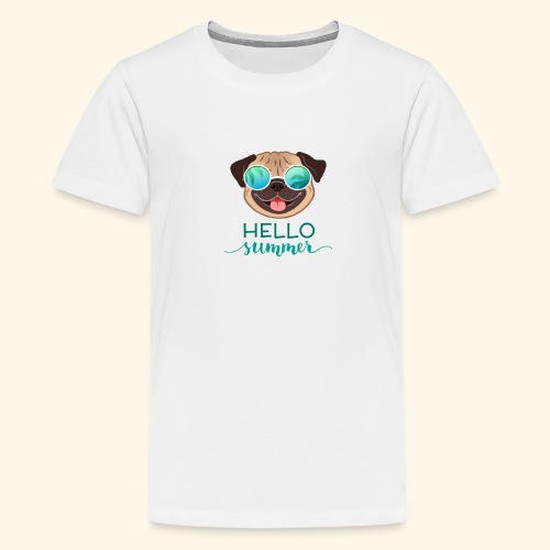 Summer Pug - Teenage Premium T-Shirt