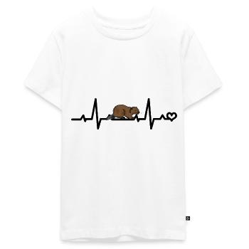 Biber EKG - Teenager Premium Bio T-Shirt - Weiß - Vorne - AI Model Teenager Male light (155cm)
