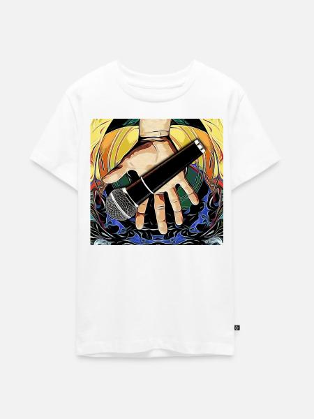 Musikalisches Mikrofon - Teenager Premium Bio T-Shirt - Weiß