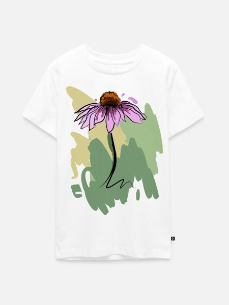 Sonnenhut pink - Teenager Premium Bio T-Shirt - Weiß
