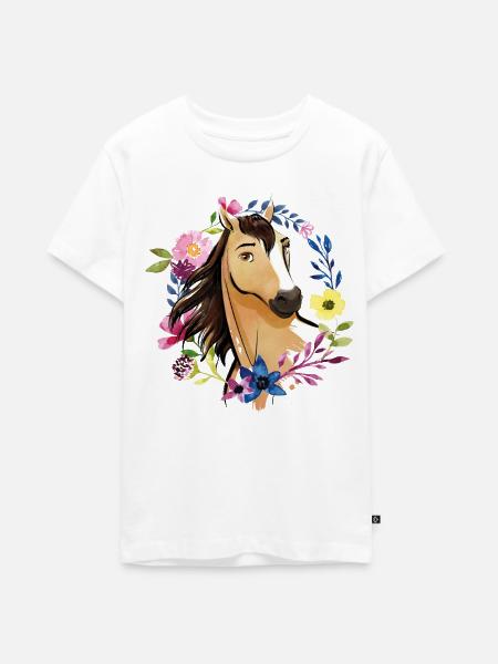 Spirit Wildhengst Wildpferd - Teenager Premium Bio T-Shirt - Weiß