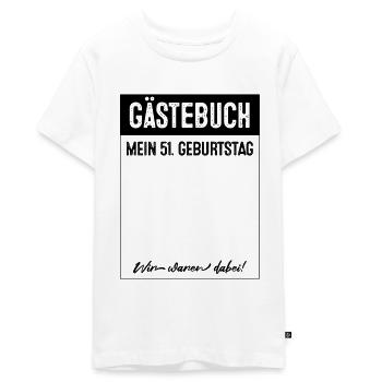 Gästebuch 51 Jahre alt 51. Geburtstag - Teenager Premium Bio T-Shirt - Weiß - Vorne - AI Model Teenager Male light (155cm)