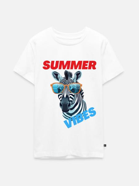 SUMMER VIBES - Teenager Premium Bio T-Shirt - Weiß