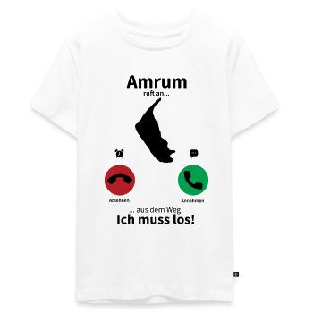 Amrum ruft an... - Teenager Premium Bio T-Shirt - Weiß - Vorne - AI Model Teenager Male light (155cm)