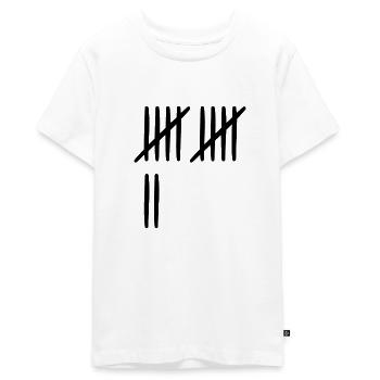 12 Geburtstag Strichliste 12 Jahre alt - Teenager Premium Bio T-Shirt - Weiß - Vorne - AI Model Teenager Male light (155cm)
