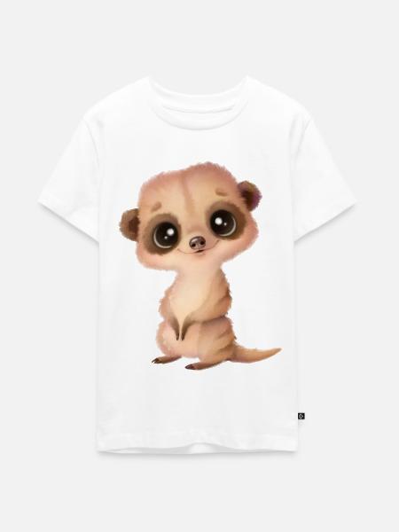 süßes Erdmännchen mit Glubschaugen - Teenager Premium Bio T-Shirt - Weiß