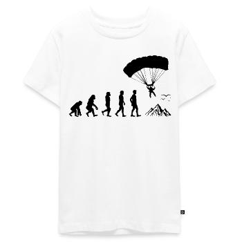 Fallschirmspringen Evolution - Teenager Premium Bio T-Shirt - Weiß - Vorne - AI Model Teenager Male light (155cm)