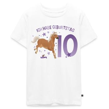 schleich® HORSE CLUB 10 Jahre Zehnter Geburtstag - Teenager Premium Bio T-Shirt - Weiß - Vorne - AI Model Teenager Male light (155cm)