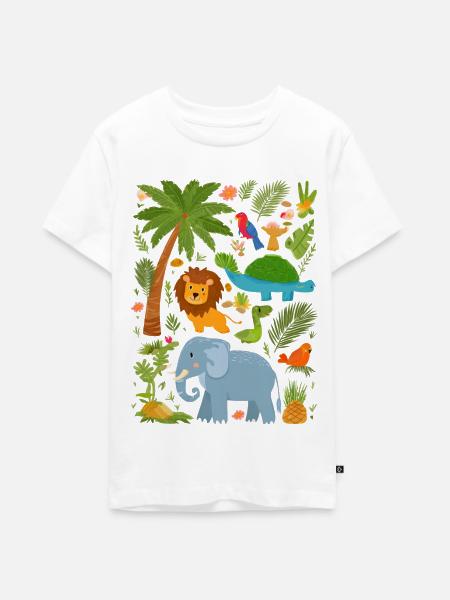 Dschungeltiere - Teenager Premium Bio T-Shirt - Weiß