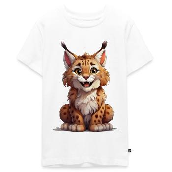 Luchs - Teenager Premium Bio T-Shirt - Weiß - Vorne - AI Model Teenager Male light (155cm)