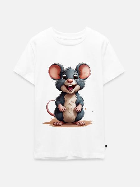 Maus oder Ratte - Teenager Premium Bio T-Shirt - Weiß