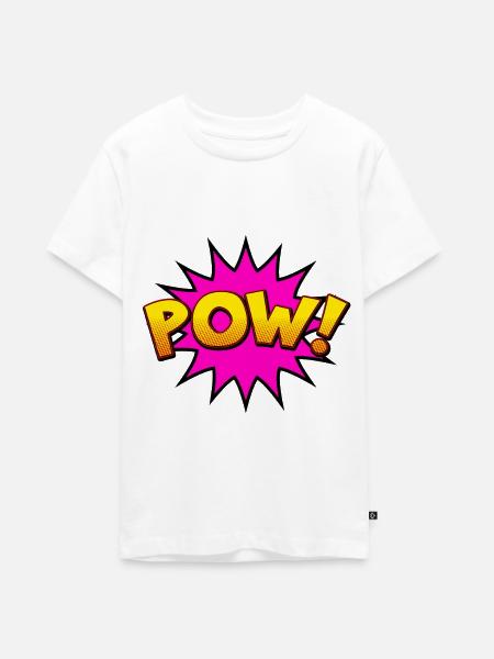 Cartoon Comic Style POW! - Teenager Premium Bio T-Shirt - Weiß