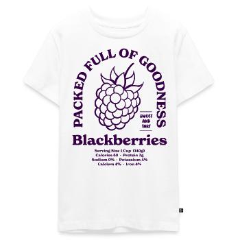 Blackberries Nutritional - Teenager Premium Organic T-Shirt - white - Front - AI Model Teenager Male light (155cm)
