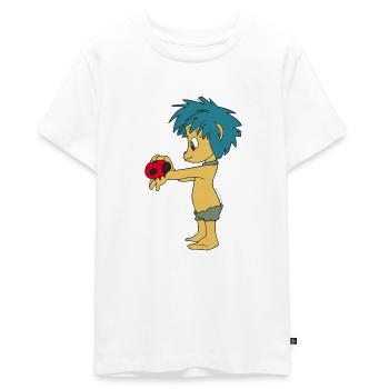 Plumps mit Marienkäfer - Teenager Premium Bio T-Shirt - Weiß - Vorne - AI Model Teenager Male light (155cm)