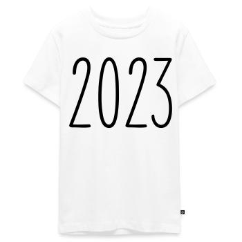 2023 - Jahr - Jahreswechsel - Teenager Premium Bio T-Shirt - Weiß - Vorne - AI Model Teenager Male light (155cm)