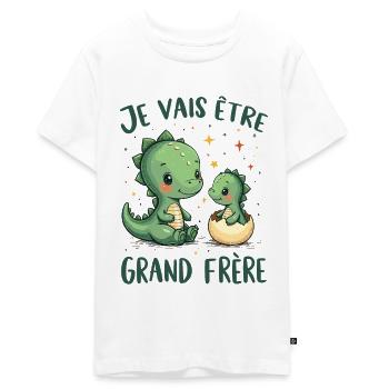 Futur Grand Frère Je vais être Grand Frère - T-shirt Premium bio Ado - blanc - Devant - AI Model Teenager Male light (155cm)