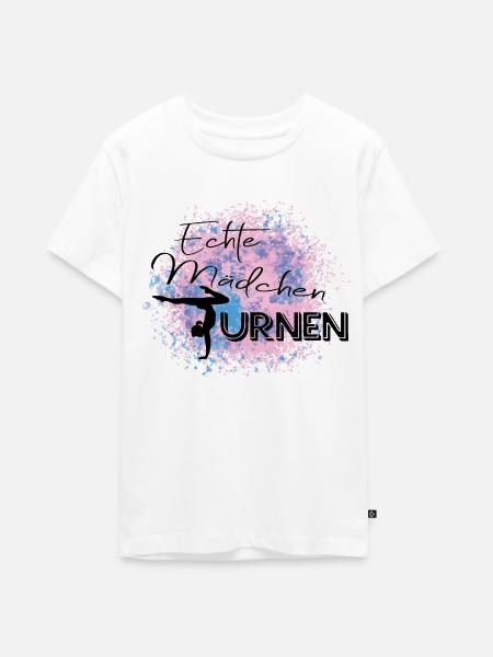 Echte Mädchen Turnen - Teenager Premium Bio T-Shirt - Weiß