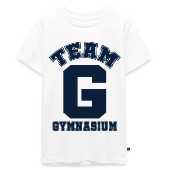 TEAM GYMNASIUM - Teenager Premium Bio T-Shirt - Weiß - Vorne - AI Model Teenager Male light (155cm)