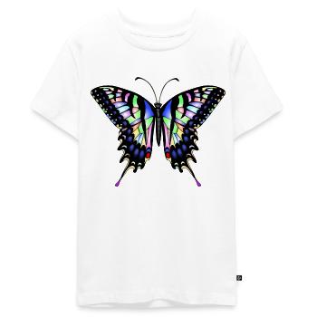 Dovetail Butterfly - Teenager Premium Organic T-Shirt - white - Front - AI Model Teenager Male light (155cm)