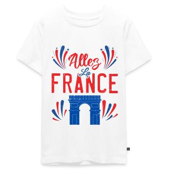 Allez La France - T-shirt Premium bio Ado - blanc - Devant - AI Model Teenager Male light (155cm)