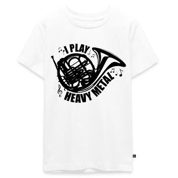 Horn Instrument Horn Blower Gift - Teenager Premium Organic T-Shirt - white - Front - AI Model Teenager Male light (155cm)