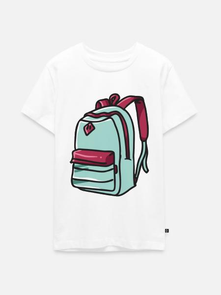 Rucksack digitaler Reisender - Teenager Premium Bio T-Shirt - Weiß