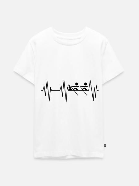 Rudern Herzschlag - Teenager Premium Bio T-Shirt - Weiß