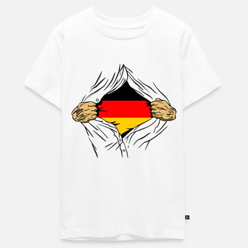 Drapeau allemand Drapeau allemand Utilisé Look Home - T-shirt Premium bio Ado - blanc