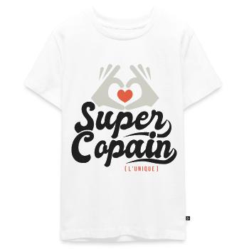 Super copain l unique cadeau copain ami - T-shirt Premium bio Ado - blanc - Devant - AI Model Teenager Male light (155cm)