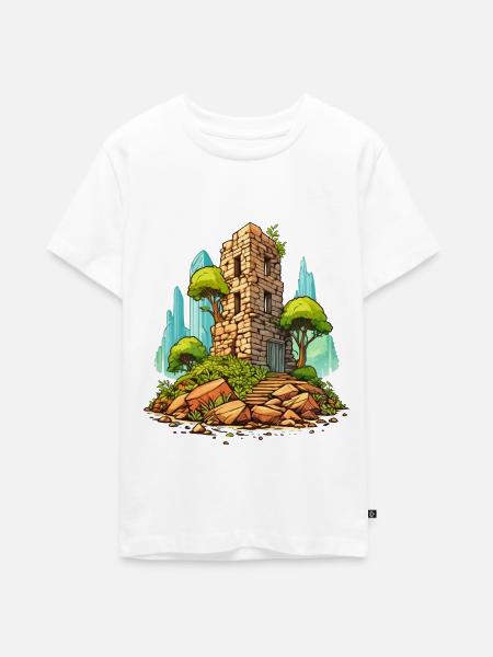 Ruine - Teenager Premium Bio T-Shirt - Weiß