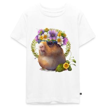 Niedliches Meerschweinchen - Teenager Premium Bio T-Shirt - Weiß - Vorne - AI Model Teenager Male light (155cm)