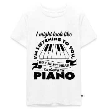Piano - Teenager Premium Bio T-Shirt - Weiß - Vorne - AI Model Teenager Male light (155cm)