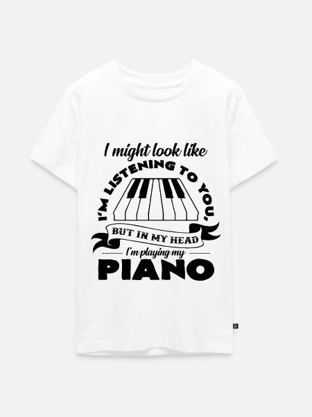 Piano - Teenager Premium Bio T-Shirt - Weiß