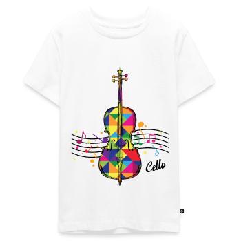 Cello - Teenager Premium Bio T-Shirt - Weiß - Vorne - AI Model Teenager Male light (155cm)