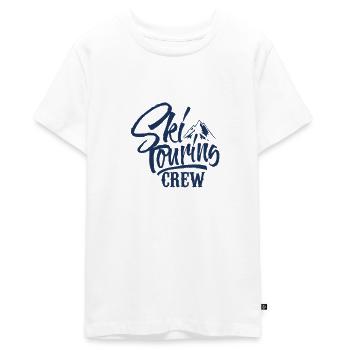 Ski tours - Teenager Premium Organic T-Shirt - white - Front - AI Model Teenager Male light (155cm)