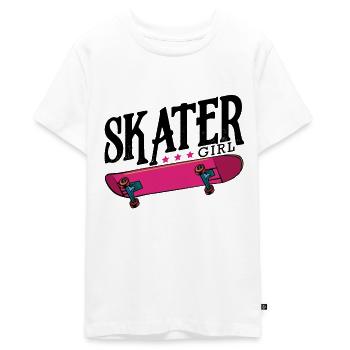 Skater Girl Skateboard Skate Skater Geschenk - Teenager Premium Bio T-Shirt - Weiß - Vorne - AI Model Teenager Male light (155cm)
