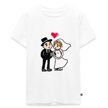 Hochzeit Eheschließung Heirat Trauung Verheiratet - Teenager Premium Bio T-Shirt - Weiß - Vorne - AI Model Teenager Male light (155cm)