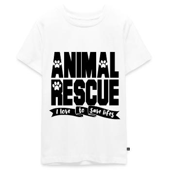 Protection des animaux Défenseurs des animaux Chiens Sauveteurs chiens - T-shirt Premium bio Ado - blanc - Devant - AI Model Teenager Male light (155cm)