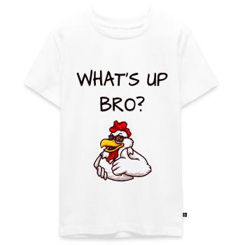 funny hen - Teenager Premium Organic T-Shirt - white - Front - AI Model Teenager Male light (155cm)